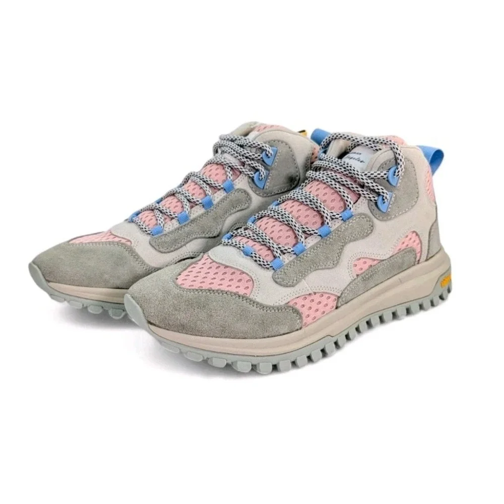 Brand Black Santa Monica Suede Sneaker In Grey Pink Vibram Sole Mens 10.5 M760BB